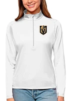 Antigua Vegas Golden Knights Womens White Tribute Qtr Zip Pullover