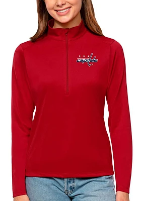 Antigua Washington Capitals Womens Tribute Qtr Zip Pullover