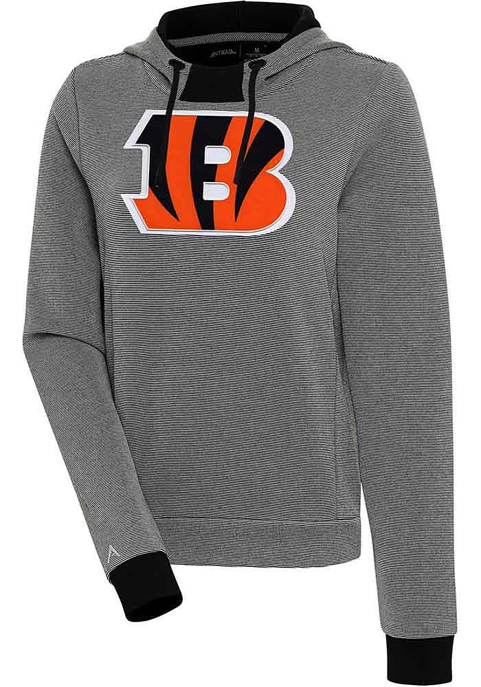 Antigua Cincinnati Bengals Womens Full Front Alternate Axe Bunker Hooded Sweatshirt