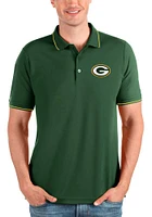 Antigua Green Bay Packers Mens Affluent Short Sleeve Polo