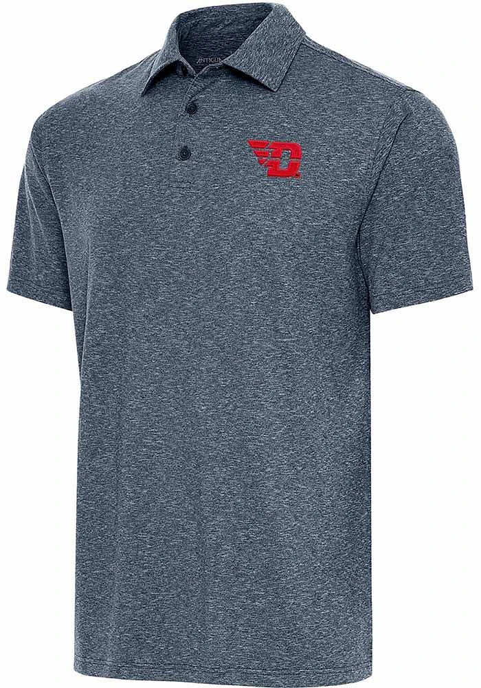 Antigua Dayton Flyers Mens Navy Blue Par 3 Short Sleeve Polo