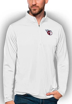 Antigua Cleveland Guardians Mens Tribute Long Sleeve Qtr Zip Pullover