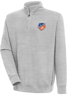 Antigua FC Cincinnati Mens Victory Long Sleeve 1/4 Zip Pullover