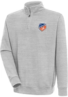 Antigua FC Cincinnati Mens Victory Long Sleeve Qtr Zip Pullover