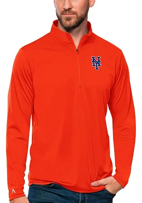 Antigua New York Mets Mens Tribute Long Sleeve Qtr Zip Pullover