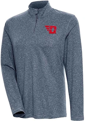 Antigua Dayton Flyers Womens Navy Blue Confront 1/4 Zip Pullover