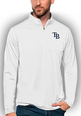 Antigua Tampa Bay Rays Mens Tribute Long Sleeve Qtr Zip Pullover