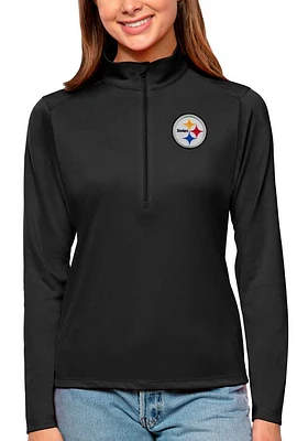 Antigua Pittsburgh Steelers Womens Tribute Qtr Zip Pullover
