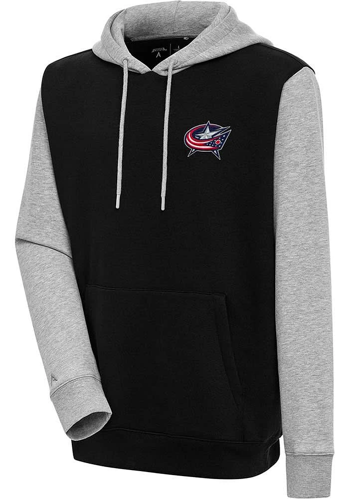 Antigua Columbus Blue Jackets Mens Navy Victory Colorblock Long Sleeve Hoodie