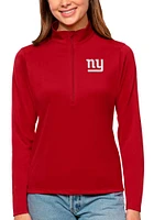 Antigua New York Giants Womens Red Tribute Qtr Zip Pullover