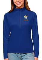 Antigua Los Angeles Rams Womens Text Tribute Qtr Zip Pullover