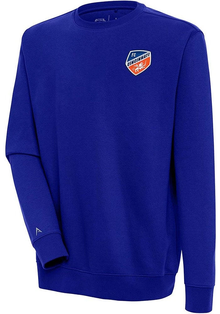 Antigua FC Cincinnati Mens Blue Victory Version Long Sleeve Crew Sweatshirt