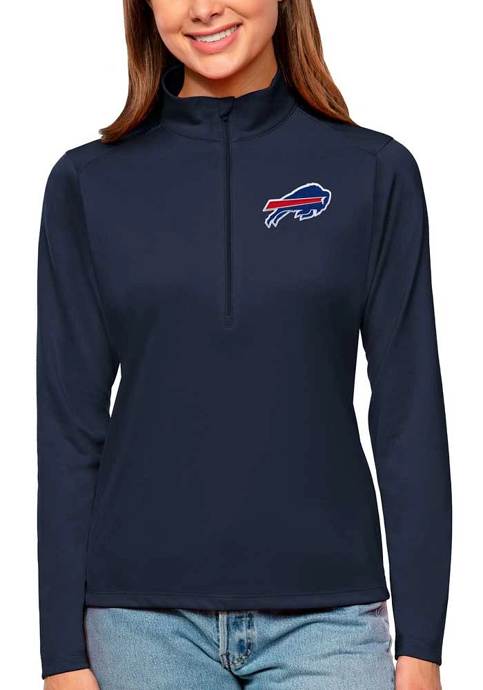 Antigua Buffalo Bills Womens Navy Blue Tribute Qtr Zip Pullover