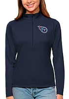 Antigua Tennessee Titans Womens Navy Blue Tribute Qtr Zip Pullover