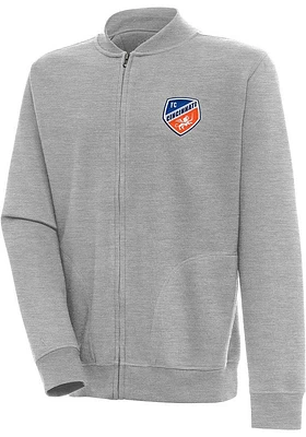 Antigua FC Cincinnati Mens Grey Victory Long Sleeve Full Zip Jacket