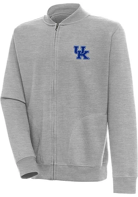 Antigua Kentucky Wildcats Mens Grey Victory Long Sleeve Full Zip Jacket