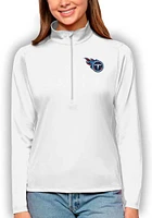 Antigua Tennessee Titans Womens White Tribute Qtr Zip Pullover