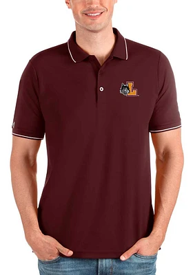 Antigua Loyola Ramblers Mens Maroon Affluent Short Sleeve Polo