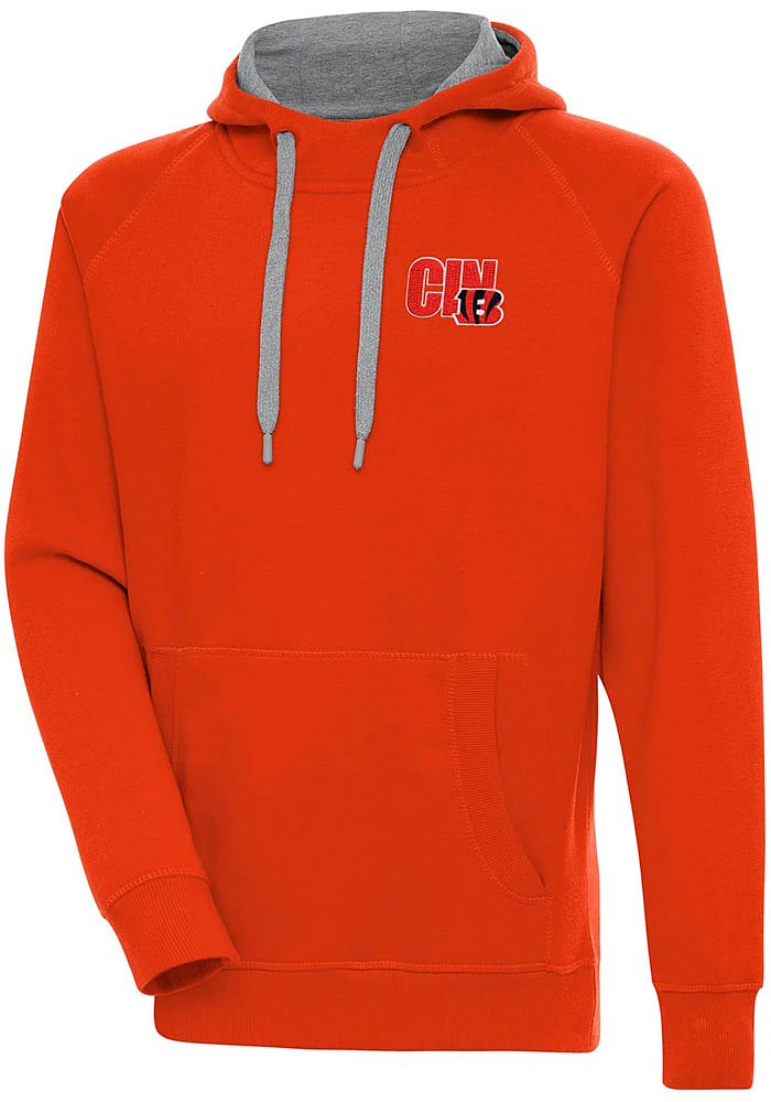 Antigua Cincinnati Bengals Mens Orange Victory Long Sleeve Hoodie