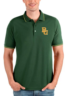 Antigua Baylor Bears Mens Green Affluent Short Sleeve Polo