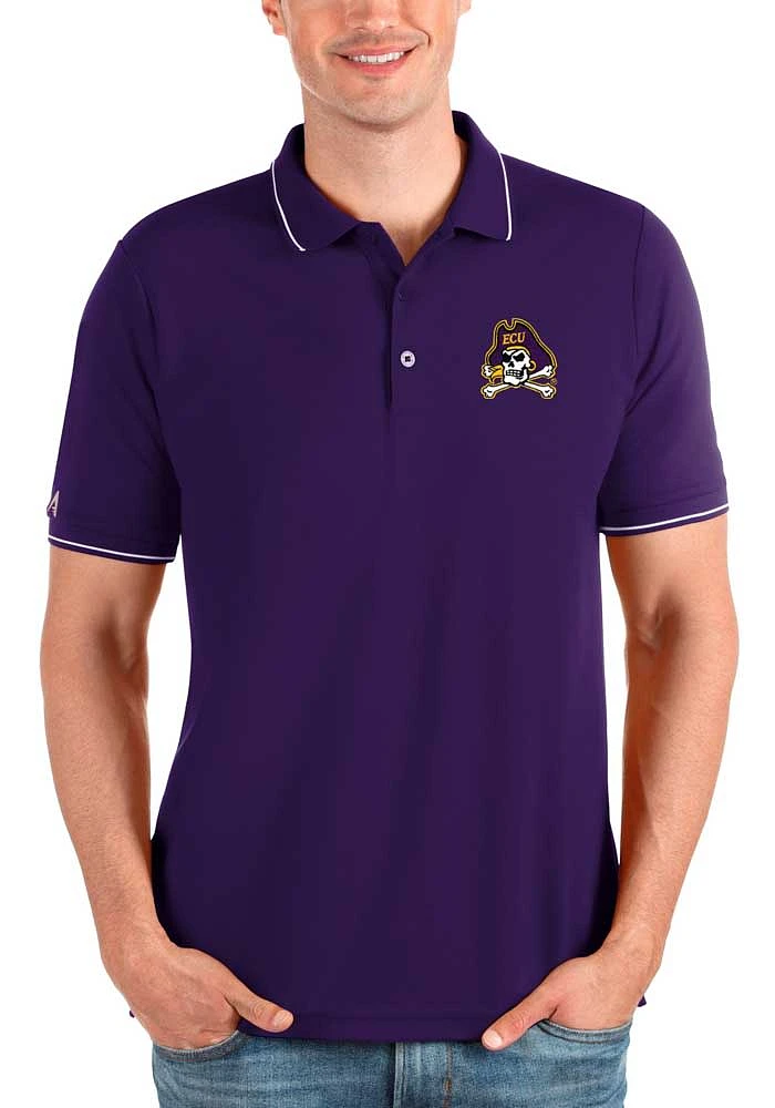 Antigua East Carolina Pirates Mens Purple Affluent Short Sleeve Polo