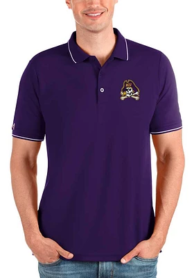 Antigua East Carolina Pirates Mens Purple Affluent Short Sleeve Polo
