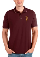 Antigua Arizona State Sun Devils Mens Maroon Affluent Short Sleeve Polo
