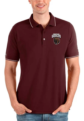 Antigua Montana Grizzlies Mens Maroon Affluent Short Sleeve Polo