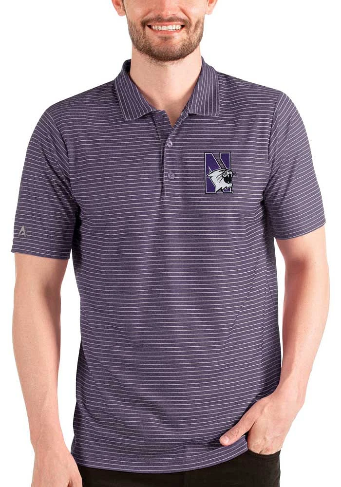 Antigua Northwestern Wildcats Mens Purple Esteem Short Sleeve Polo