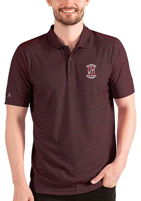 Antigua Stanford Cardinal Mens Black Esteem Short Sleeve Polo