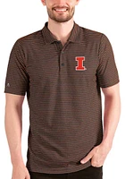 Antigua Illinois Fighting Illini Mens Black Esteem Short Sleeve Polo