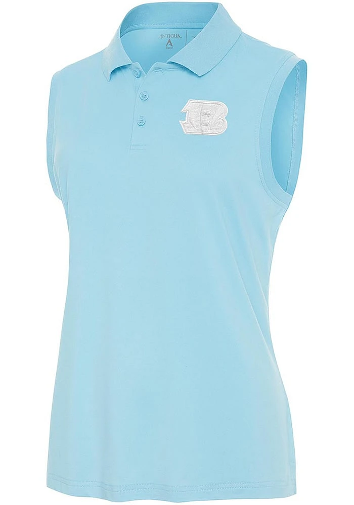 Antigua Cincinnati Bengals Womens Light Blue Recap Polo Shirt