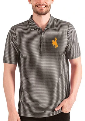 Antigua Wyoming Cowboys Mens Brown Esteem Short Sleeve Polo