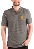 Antigua Wyoming Cowboys Mens Brown Esteem Short Sleeve Polo