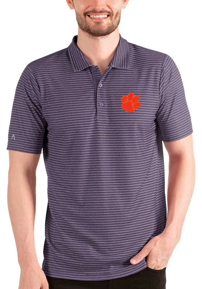 Antigua Clemson Tigers Mens Purple Esteem Short Sleeve Polo