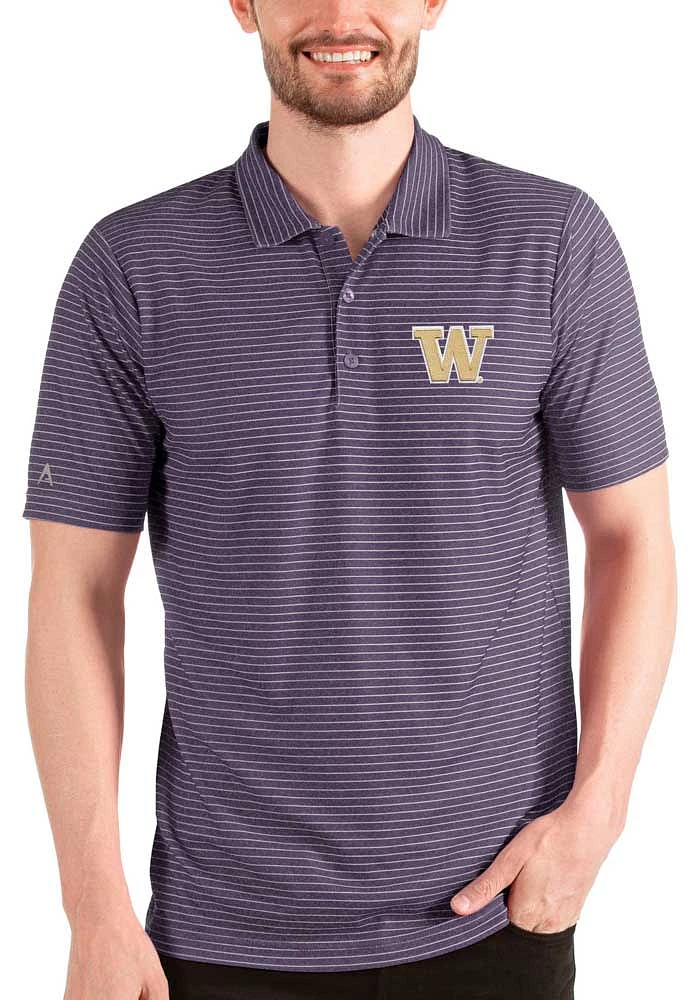 Antigua Washington Huskies Mens Purple Esteem Short Sleeve Polo