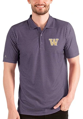 Antigua Washington Huskies Mens Purple Esteem Short Sleeve Polo