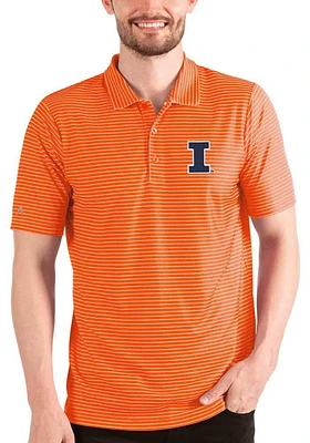 Antigua Illinois Fighting Illini Mens Orange Esteem Short Sleeve Polo
