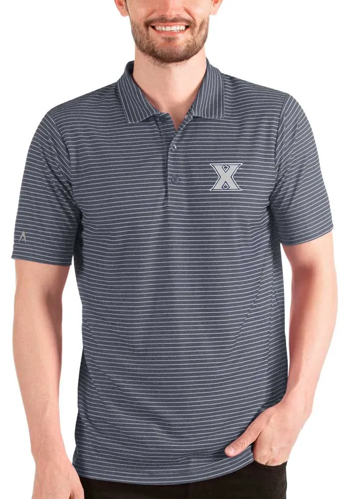 Antigua Xavier Musketeers Mens Navy Blue Esteem Short Sleeve Polo