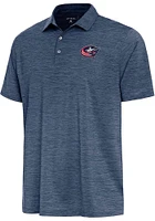 Antigua Columbus Blue Jackets Mens Navy Layout Short Sleeve Polo