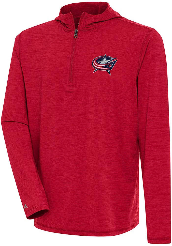 Antigua Columbus Blue Jackets Mens Red Tidy Long Sleeve 1/4 Zip Pullover