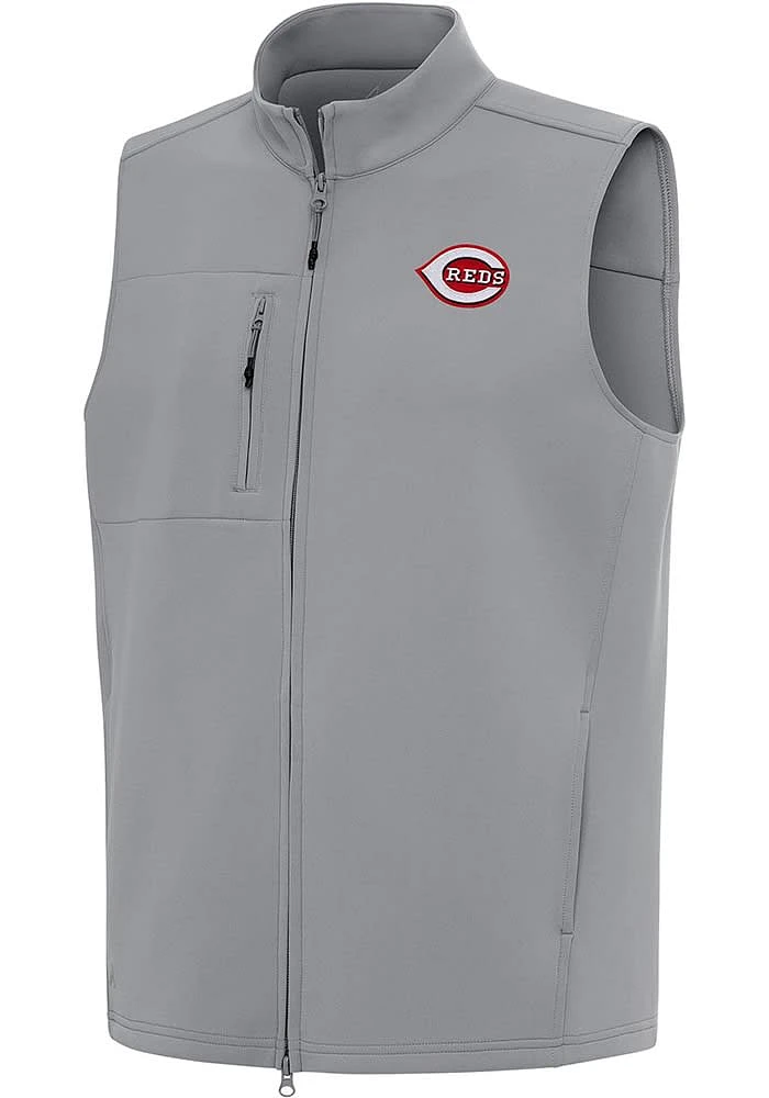 Antigua Cincinnati Reds Mens Grey Demand Sleeveless Jacket