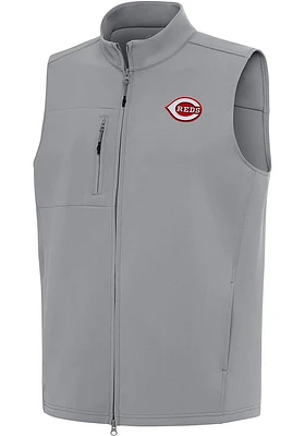 Antigua Cincinnati Reds Mens Grey Demand Sleeveless Jacket