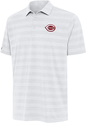 Antigua Cincinnati Reds Mens Tunnel Short Sleeve Polo