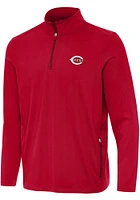 Antigua Cincinnati Reds Mens Perilous Long Sleeve Qtr Zip Pullover