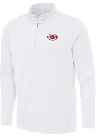 Antigua Cincinnati Reds Mens Reprocess Recycled Long Sleeve Qtr Zip Pullover