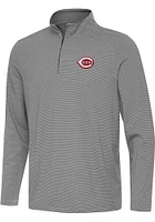 Antigua Cincinnati Reds Mens Twine Long Sleeve Qtr Zip Pullover