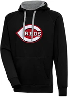 Antigua Cincinnati Reds Mens Full Front Victory Big and Tall Hooded Sweatshirt