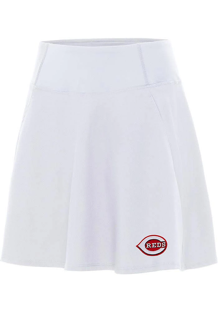 Antigua Cincinnati Reds Womens White Chip Skort Skirt