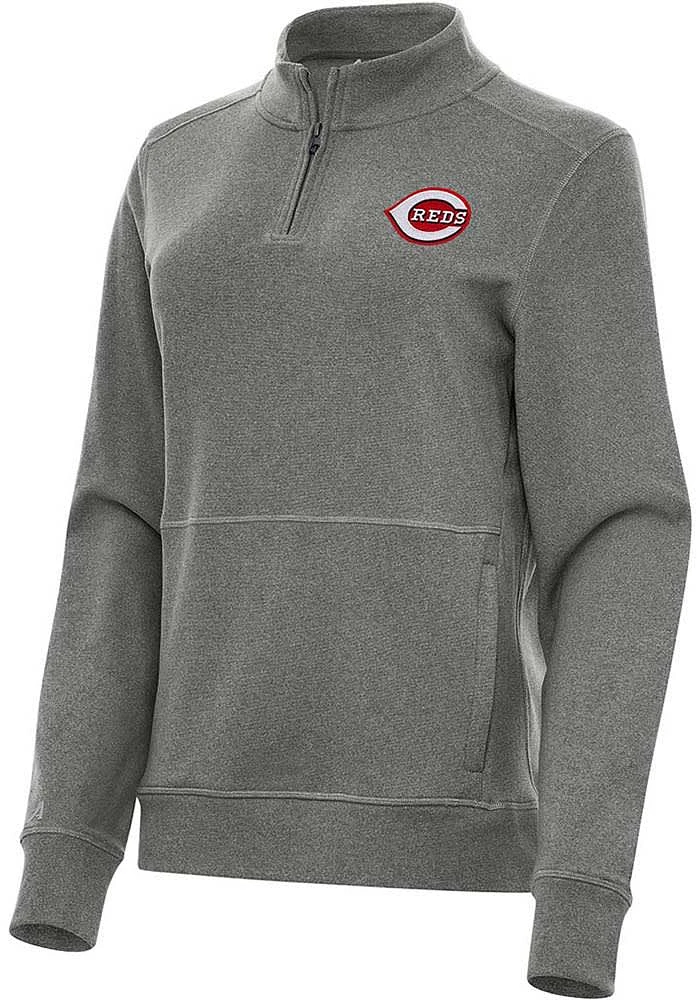 Antigua Cincinnati Reds Womens Black Crush Qtr Zip